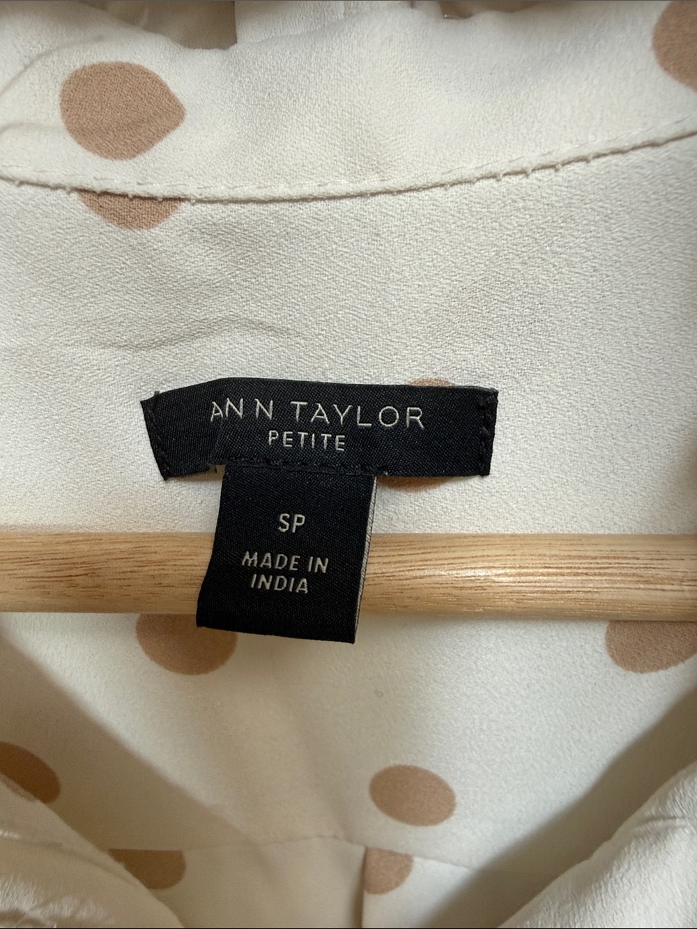 Ann Taylor Cream Polka Dot Ruffle Sleeveless Blouse - Picture 2 of 4